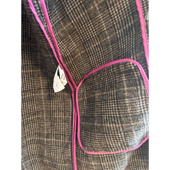 ANTHROPOLOGIE x AVEC LES FILLES Coat Wool Plaid Double Face Brown Oversized look - Picture 9 of 15